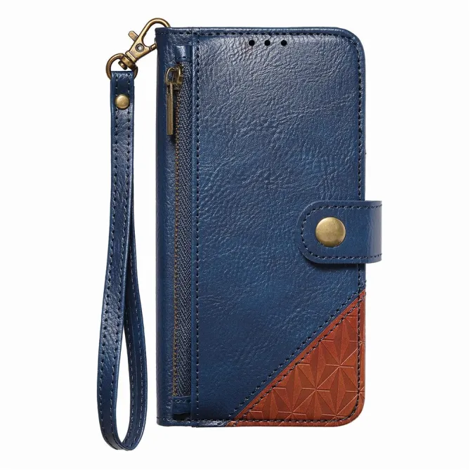 Housse Blackview Wave 7C simili cuir bicolore patchwork zippée
