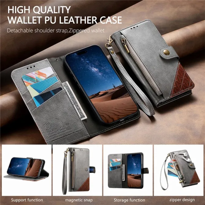 Housse Blackview Wave 7C simili cuir bicolore patchwork zippée