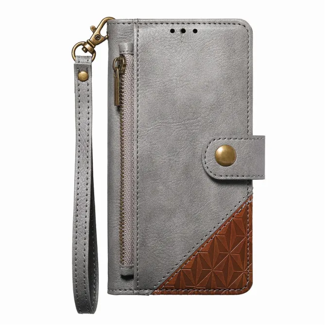 Housse Blackview Wave 7C simili cuir bicolore patchwork zippée