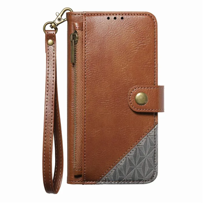 Housse Blackview Wave 7C simili cuir bicolore patchwork zippée