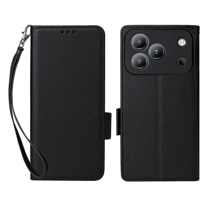 Housse Blackview Wave 7C Effet Cuir Lanière FOLKEN Litchi
