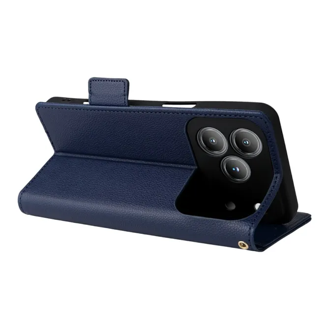 Housse Blackview Wave 7C Effet Cuir Lanière FOLKEN Litchi