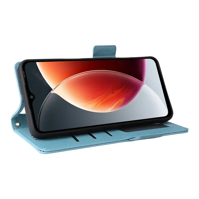 Housse Blackview Wave 7C Effet Cuir Lanière FOLKEN Litchi