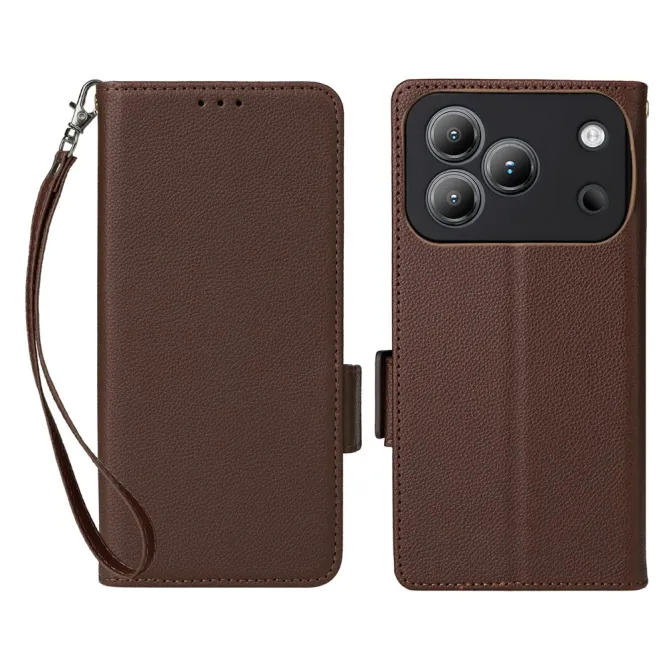Housse Blackview Wave 7C Effet Cuir Lanière FOLKEN Litchi