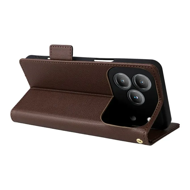 Housse Blackview Wave 7C Effet Cuir Lanière FOLKEN Litchi