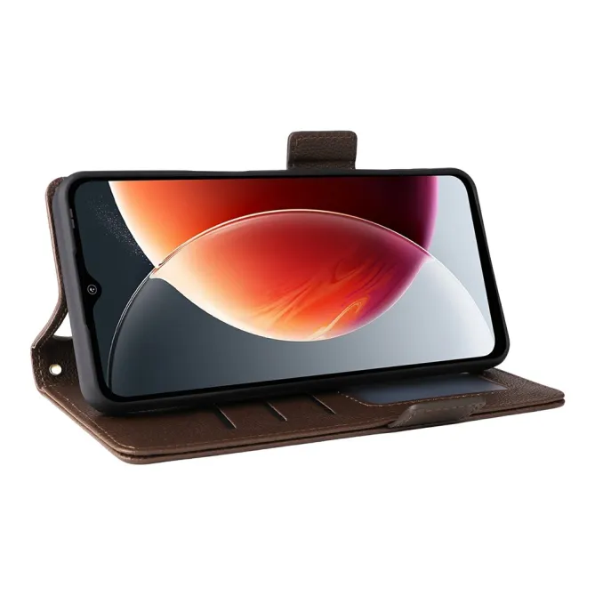Housse Blackview Wave 7C Effet Cuir Lanière FOLKEN Litchi
