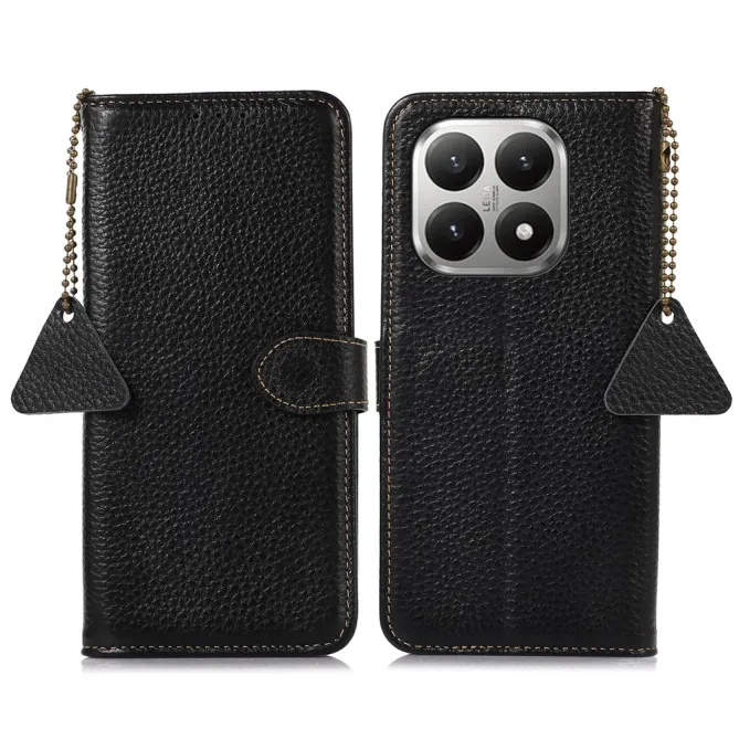 Housse Xiaomi 17T Pro Cuir Véritable avec Chaîne Pendentif
