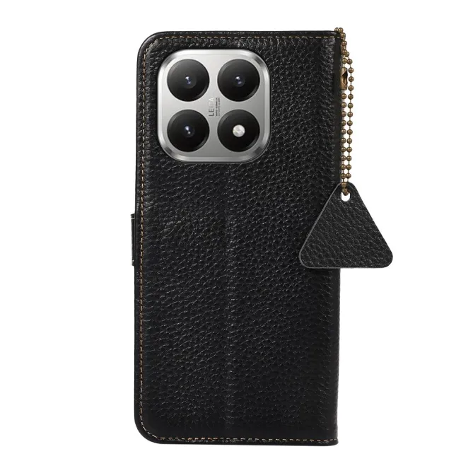 Housse Xiaomi 17T Pro Cuir Véritable avec Chaîne Pendentif