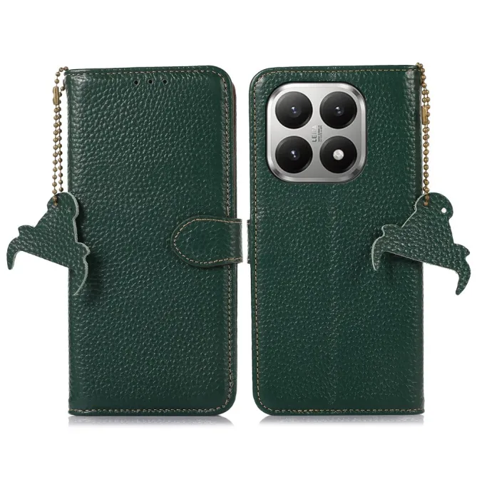 Housse Xiaomi 17T Pro Cuir Véritable avec Chaîne Pendentif