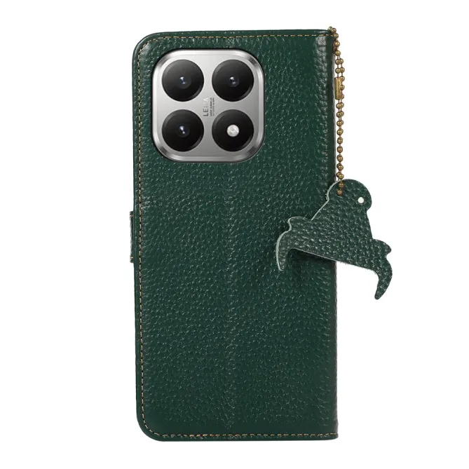 Housse Xiaomi 17T Pro Cuir Véritable avec Chaîne Pendentif