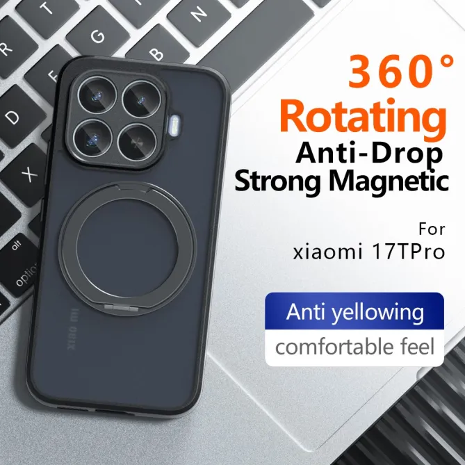 Coque Xiaomi 17T Pro Magnétique Ring Support Semi-Transparente