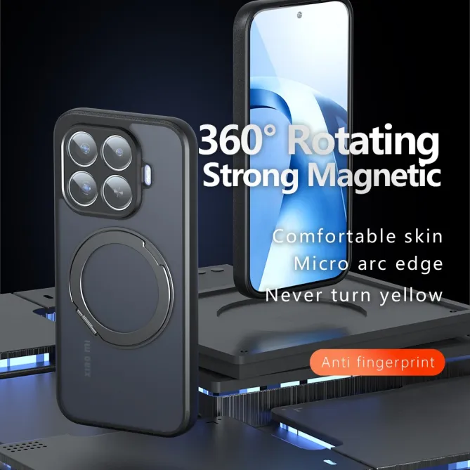 Coque Xiaomi 17T Pro Magnétique Ring Support Semi-Transparente