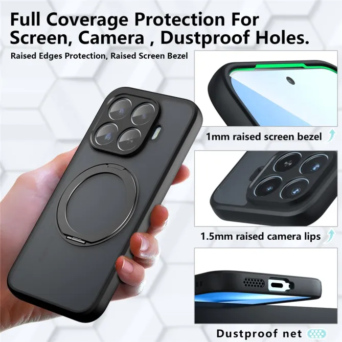 Coque Xiaomi 17T Pro Magnétique Ring Support Semi-Transparente