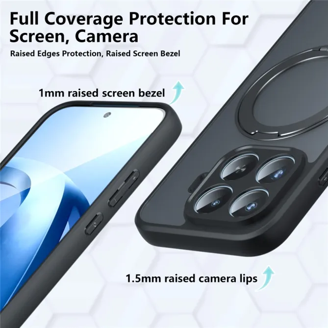 Coque Xiaomi 17T Pro Magnétique Ring Support Semi-Transparente
