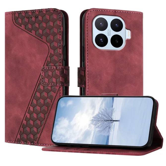 Housse Xiaomi 17T Pro simili cuir géométrique relief