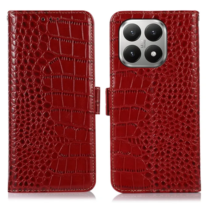 Housse Xiaomi 17T Pro cuir véritable aspect croco