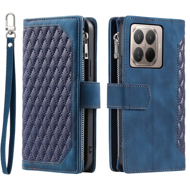Housse Xiaomi 17T Pro portefeuille zippé 9 cartes dragonne