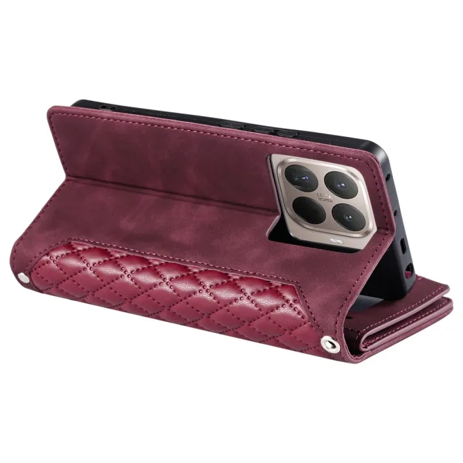 Housse Xiaomi 17T Pro portefeuille zippé 9 cartes dragonne