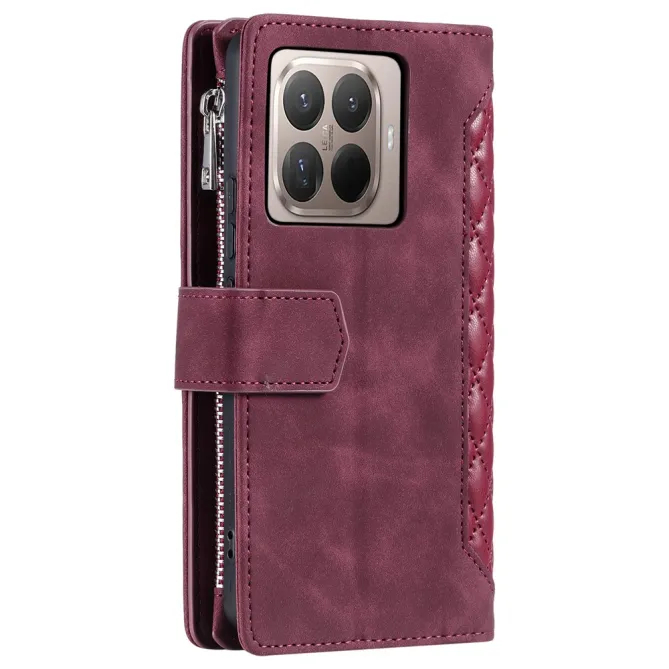 Housse Xiaomi 17T Pro portefeuille zippé 9 cartes dragonne