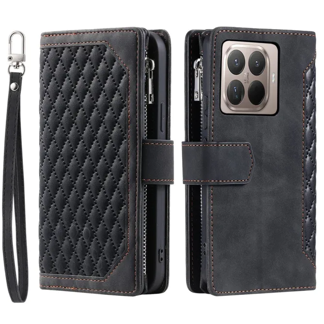 Housse Xiaomi 17T Pro portefeuille zippé 9 cartes dragonne