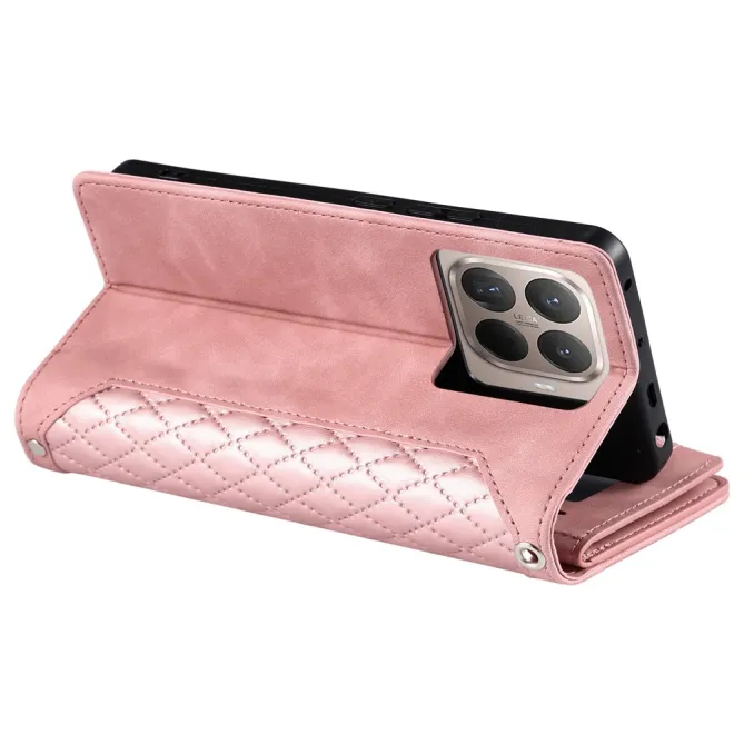 Housse Xiaomi 17T Pro portefeuille zippé 9 cartes dragonne