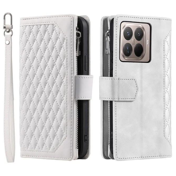 Housse Xiaomi 17T Pro portefeuille zippé 9 cartes dragonne