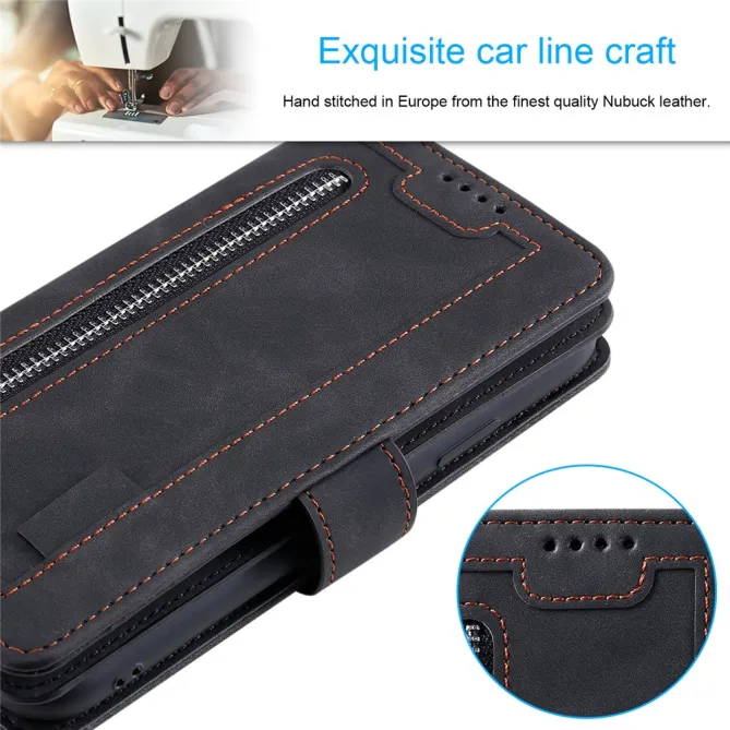 Housse Xiaomi 17T Pro zippée 9 cartes simili cuir dragonne