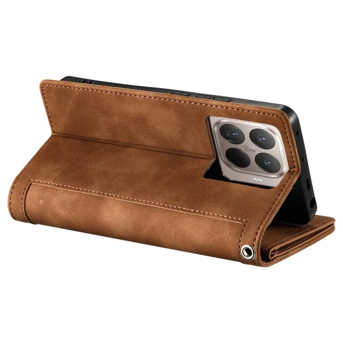 Housse Xiaomi 17T Pro zippée 9 cartes simili cuir dragonne