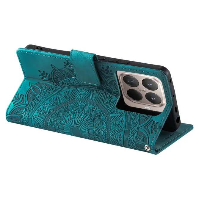 Housse Xiaomi 17T Pro Mandala Relief Simili Cuir avec Dragonne