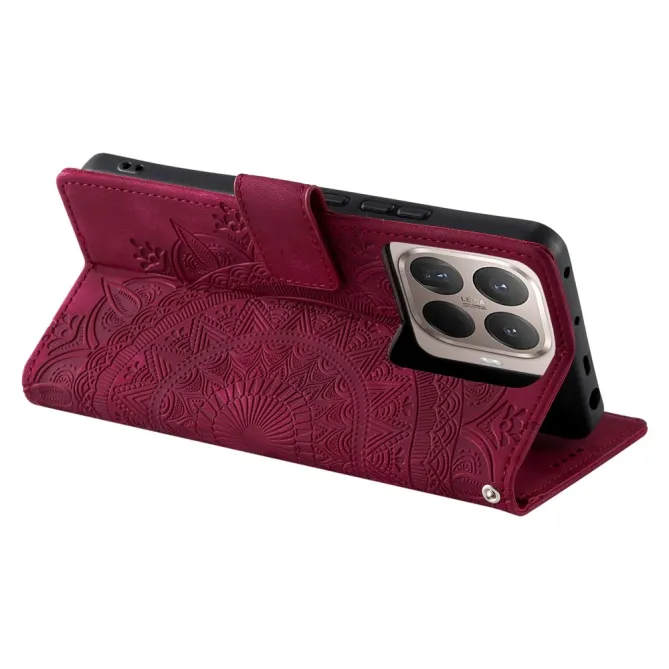 Housse Xiaomi 17T Pro Mandala Relief Simili Cuir avec Dragonne