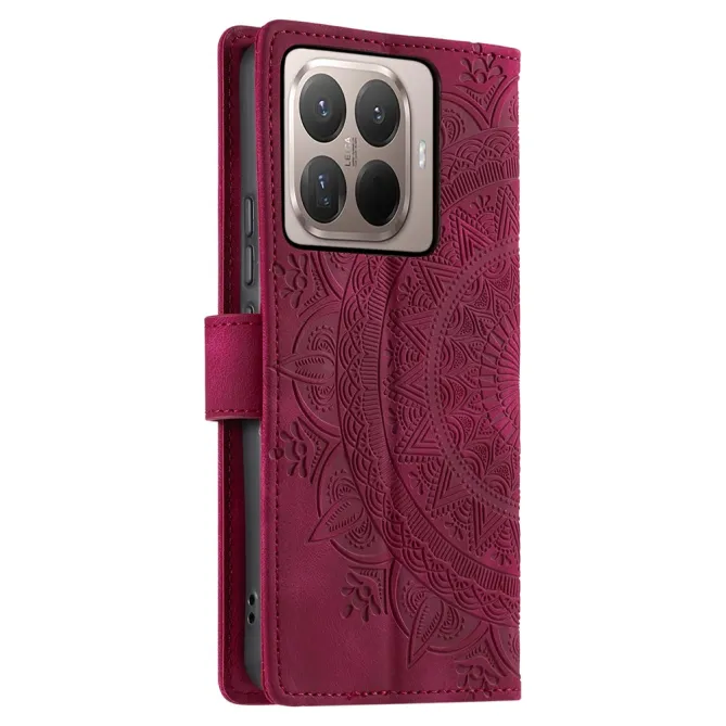 Housse Xiaomi 17T Pro Mandala Relief Simili Cuir avec Dragonne