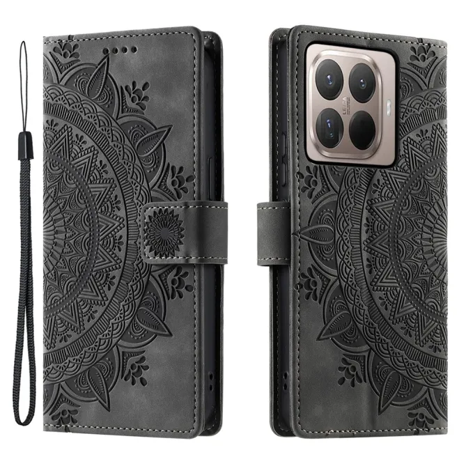 Housse Xiaomi 17T Pro Mandala Relief Simili Cuir avec Dragonne
