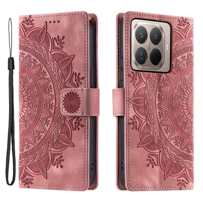 Housse Xiaomi 17T Pro Mandala Relief Simili Cuir avec Dragonne