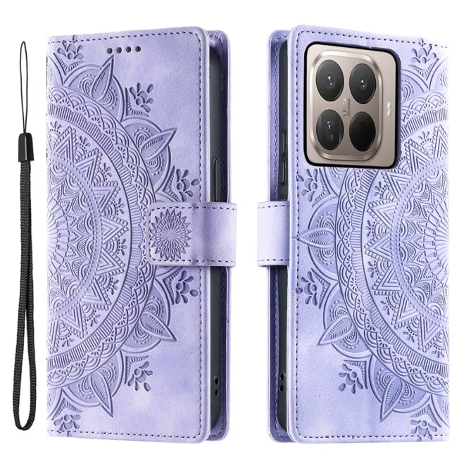 Housse Xiaomi 17T Pro Mandala Relief Simili Cuir avec Dragonne