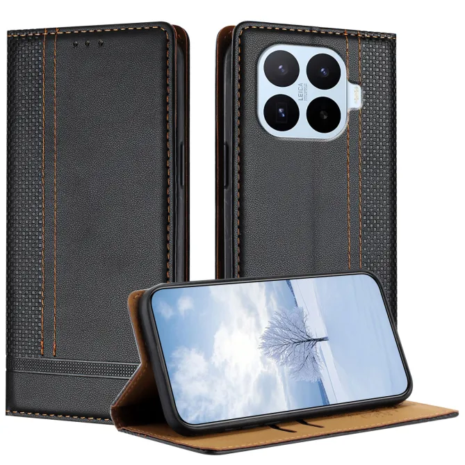 Flip Cover Xiaomi 17T Pro Lignes Structurées avec Porte-Cartes