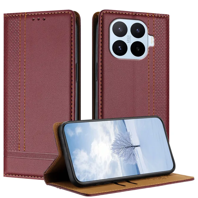 Flip Cover Xiaomi 17T Pro Lignes Structurées avec Porte-Cartes