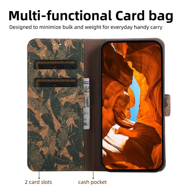 Housse Xiaomi 17T Pro Motif Feuilles Tropicales Simili Cuir