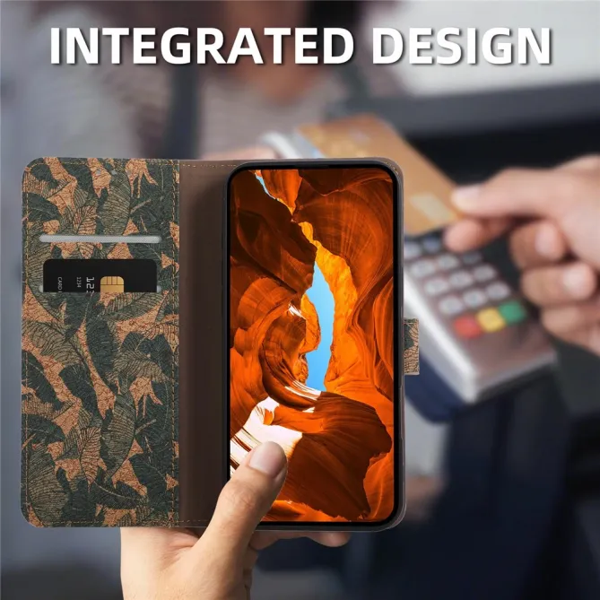Housse Xiaomi 17T Pro Motif Feuilles Tropicales Simili Cuir