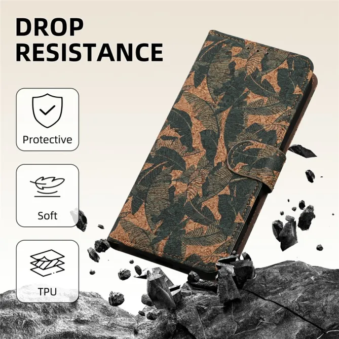 Housse Xiaomi 17T Pro Motif Feuilles Tropicales Simili Cuir
