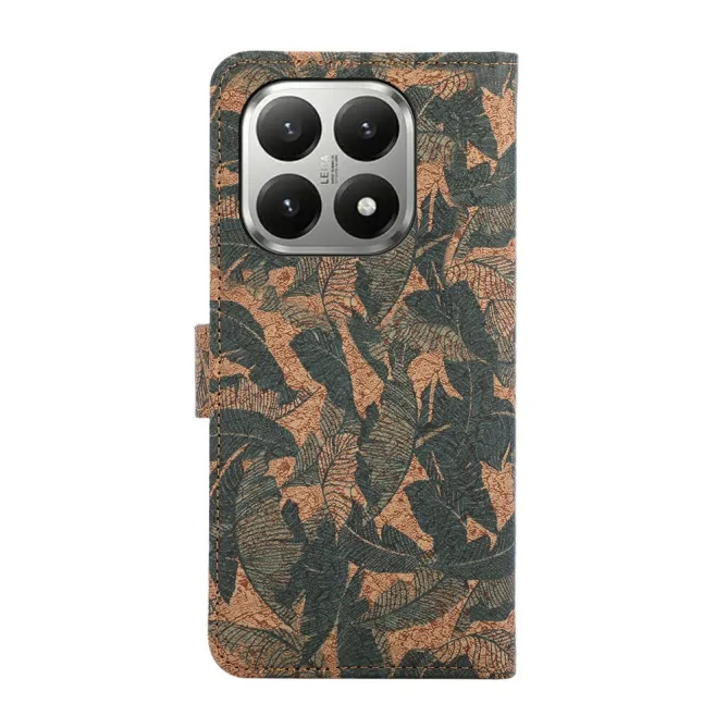 Housse Xiaomi 17T Pro Motif Feuilles Tropicales Simili Cuir