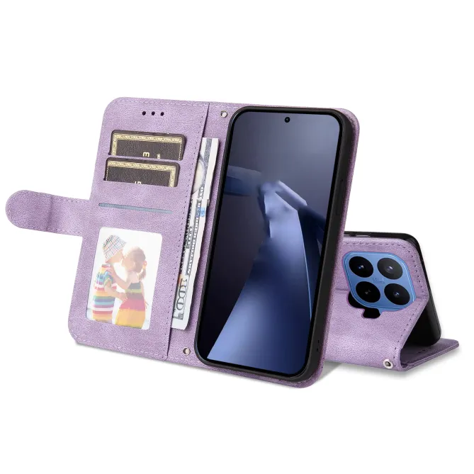 Housse Xiaomi 17T Pro Skin Touch simili cuir ciré Violet clair - photo 2