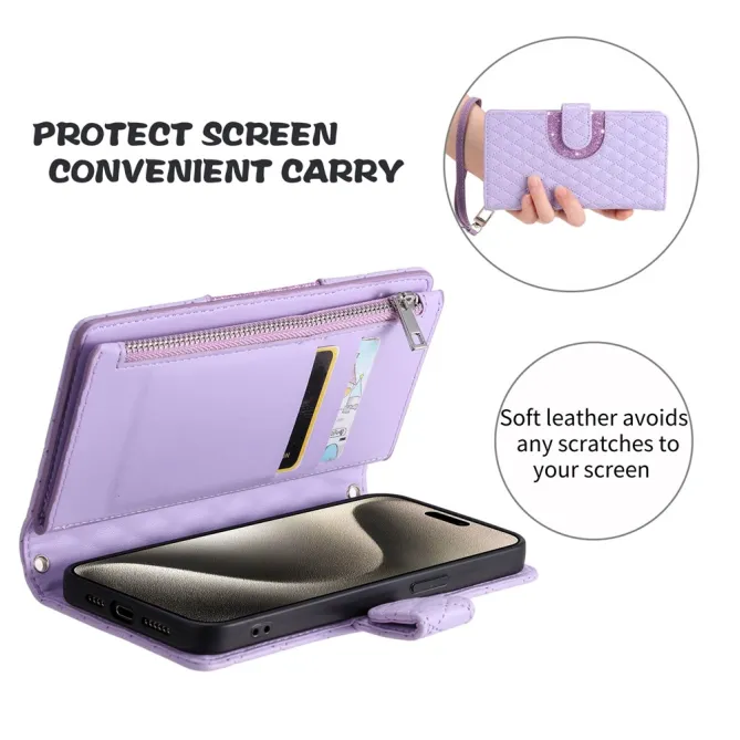 Housse Xiaomi 17T Pro matelassée zippée porte-cartes dragonne