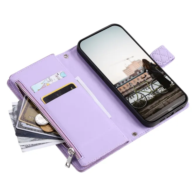 Housse Xiaomi 17T Pro matelassée zippée porte-cartes dragonne