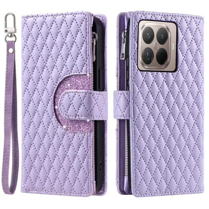Housse Xiaomi 17T Pro matelassée zippée porte-cartes dragonne