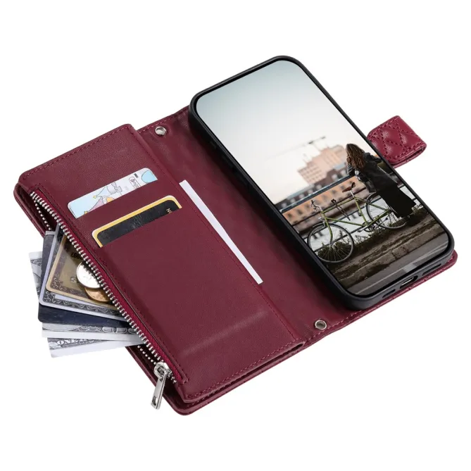 Housse Xiaomi 17T Pro matelassée zippée porte-cartes dragonne