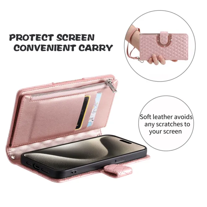 Housse Xiaomi 17T Pro matelassée zippée porte-cartes dragonne
