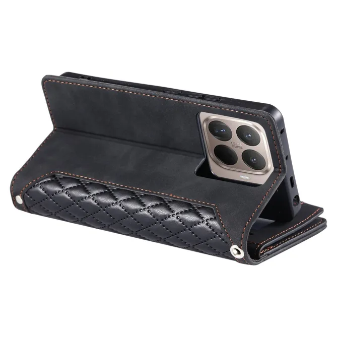 Housse Xiaomi 17T portefeuille zippé 9 cartes dragonne