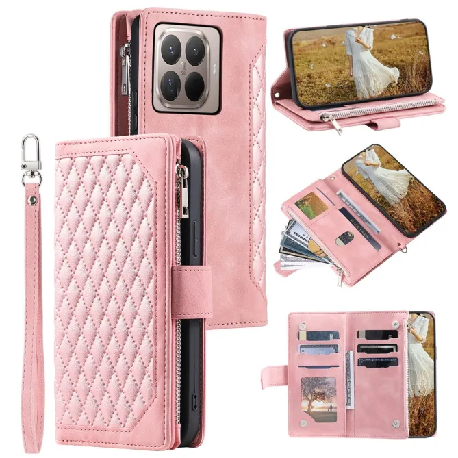 Housse Xiaomi 17T portefeuille zippé 9 cartes dragonne