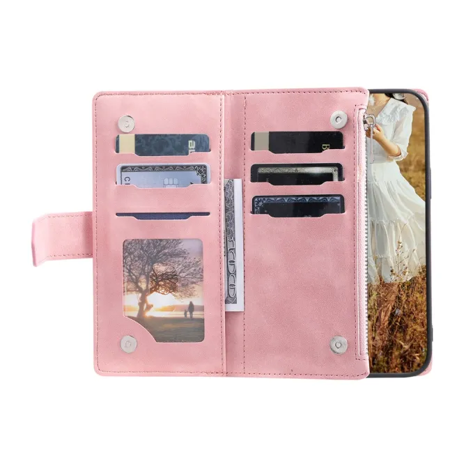 Housse Xiaomi 17T portefeuille zippé 9 cartes dragonne