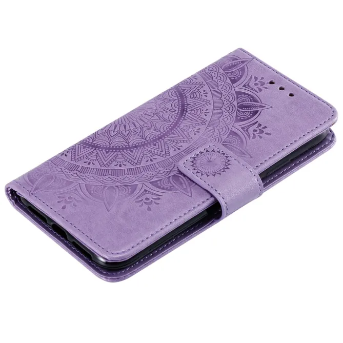 Housse Xiaomi 17T mandala soleil relief porte-cartes folio
